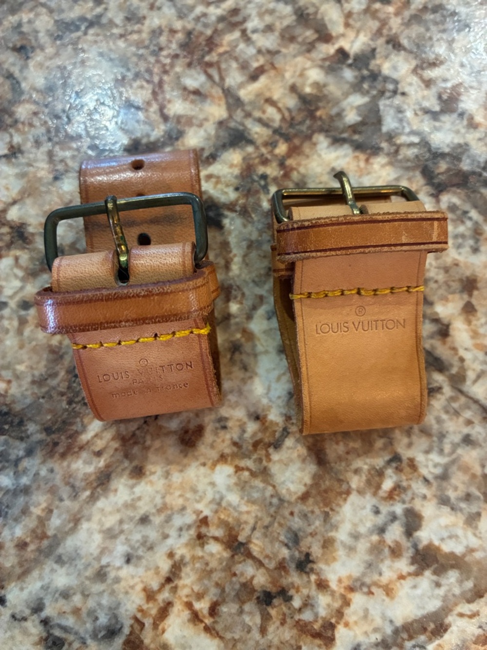 Louis Vuitton Vachetta Leather Buckle Straps SET OF TWO